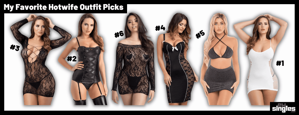 A collection of 6 hotwife outfits